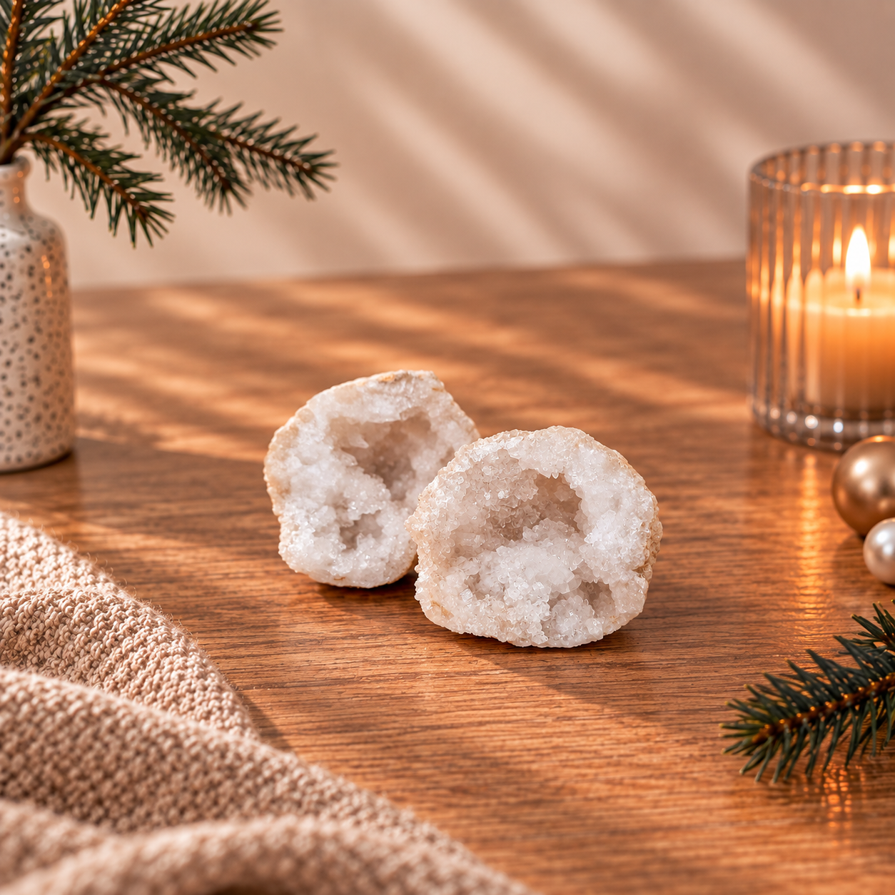 Edelstenen Adventwkalender met kwarts geode