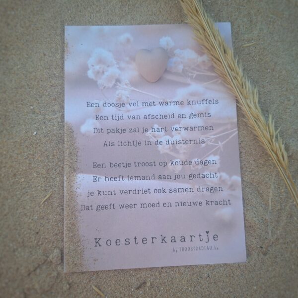 Koesterdoosje koesterkaartje met troostgedicht