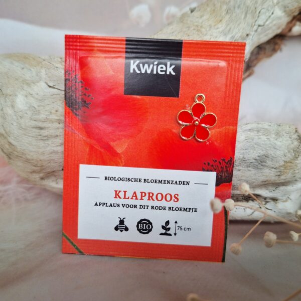 bloemenzaden klaproos + bedeltje
