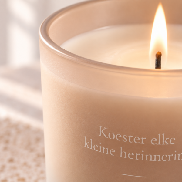 Brandende herinneringskaars detail